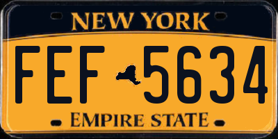 NY license plate FEF5634