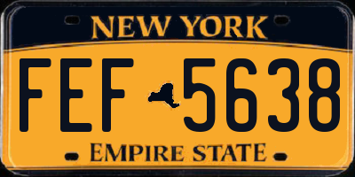 NY license plate FEF5638