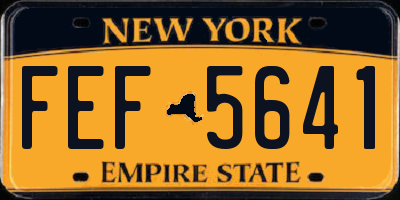 NY license plate FEF5641