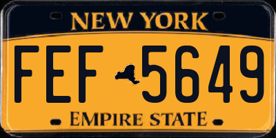 NY license plate FEF5649