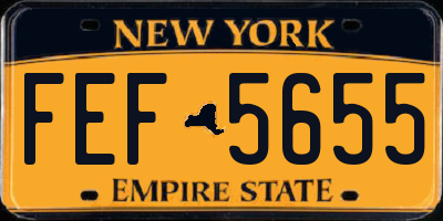 NY license plate FEF5655