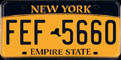 NY license plate FEF5660