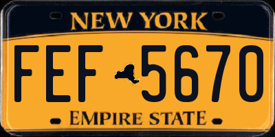 NY license plate FEF5670