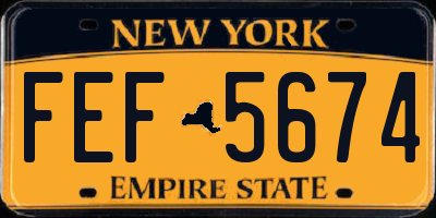 NY license plate FEF5674