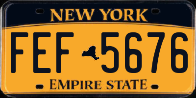 NY license plate FEF5676