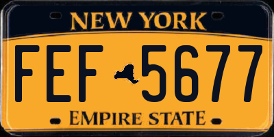 NY license plate FEF5677