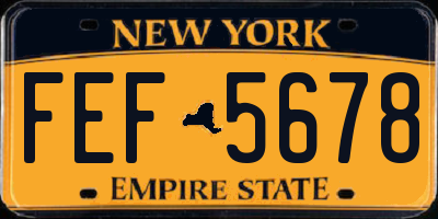 NY license plate FEF5678
