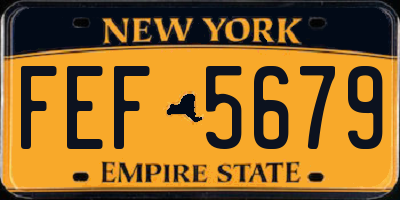 NY license plate FEF5679