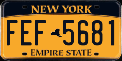 NY license plate FEF5681