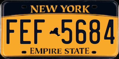 NY license plate FEF5684