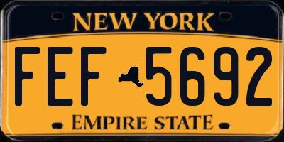 NY license plate FEF5692