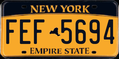 NY license plate FEF5694