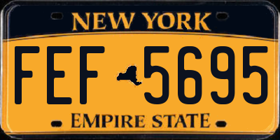 NY license plate FEF5695