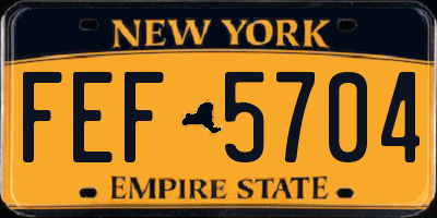 NY license plate FEF5704
