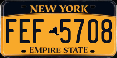 NY license plate FEF5708