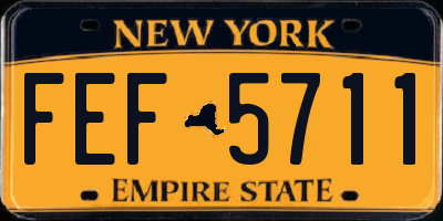 NY license plate FEF5711