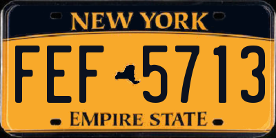 NY license plate FEF5713