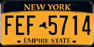 NY license plate FEF5714
