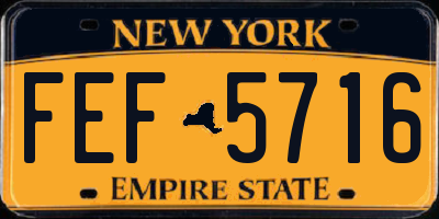 NY license plate FEF5716