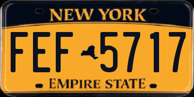 NY license plate FEF5717
