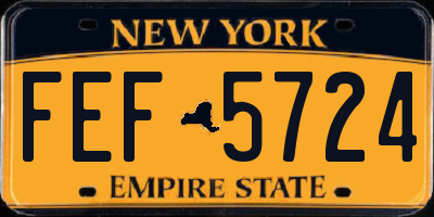 NY license plate FEF5724