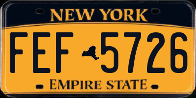 NY license plate FEF5726
