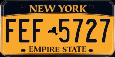 NY license plate FEF5727