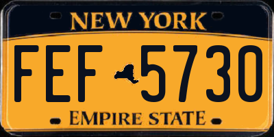 NY license plate FEF5730