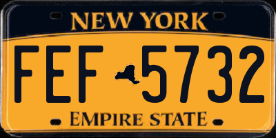 NY license plate FEF5732