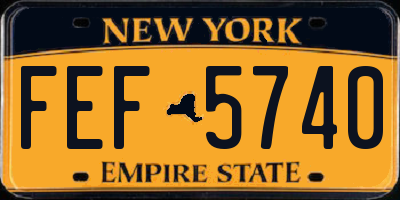 NY license plate FEF5740