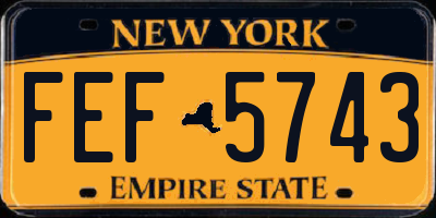 NY license plate FEF5743