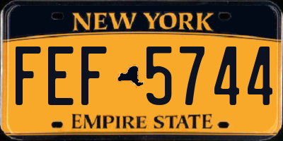 NY license plate FEF5744
