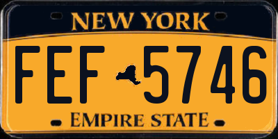 NY license plate FEF5746