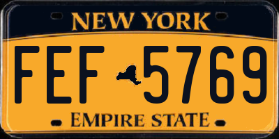 NY license plate FEF5769