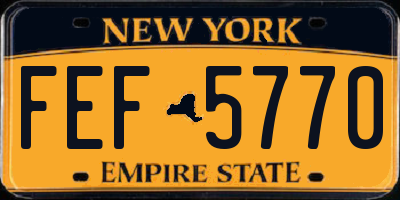 NY license plate FEF5770