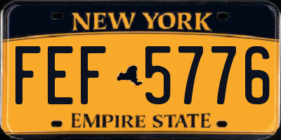 NY license plate FEF5776
