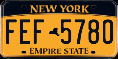 NY license plate FEF5780