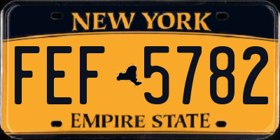 NY license plate FEF5782