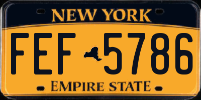 NY license plate FEF5786