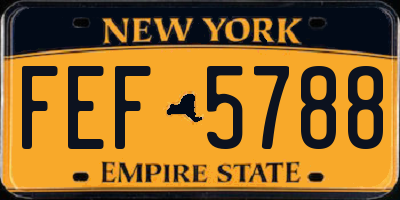 NY license plate FEF5788