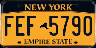 NY license plate FEF5790