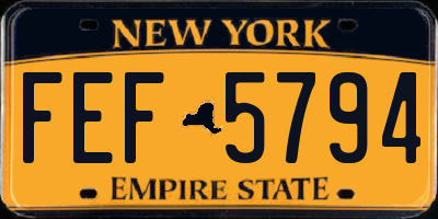 NY license plate FEF5794
