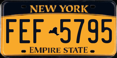 NY license plate FEF5795