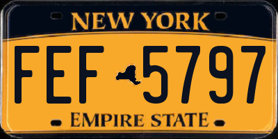 NY license plate FEF5797