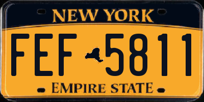 NY license plate FEF5811