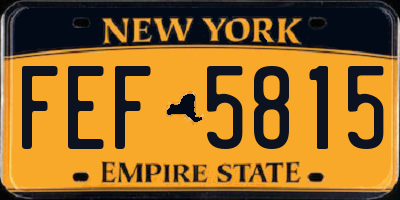 NY license plate FEF5815
