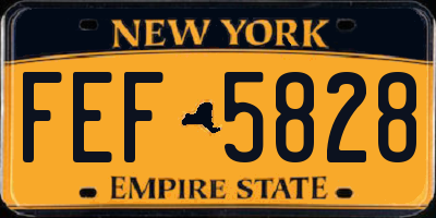 NY license plate FEF5828