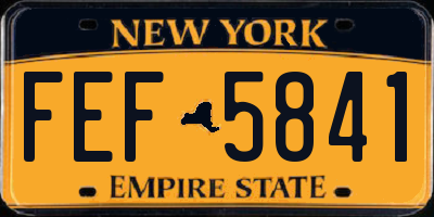NY license plate FEF5841