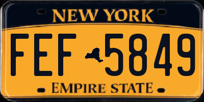 NY license plate FEF5849