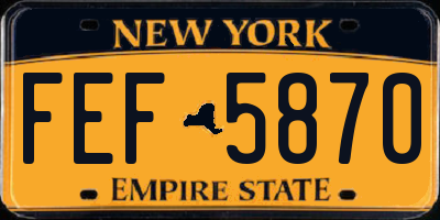 NY license plate FEF5870
